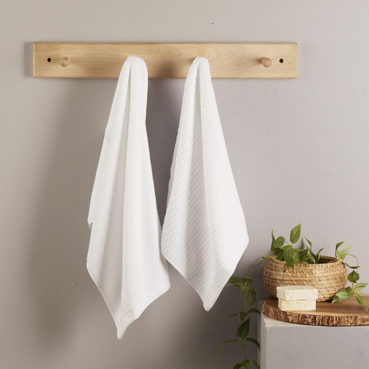 JUST HOME COLLECTION - Set de Toallas Visita 500 gr Algodón 40x70 cm Blanco