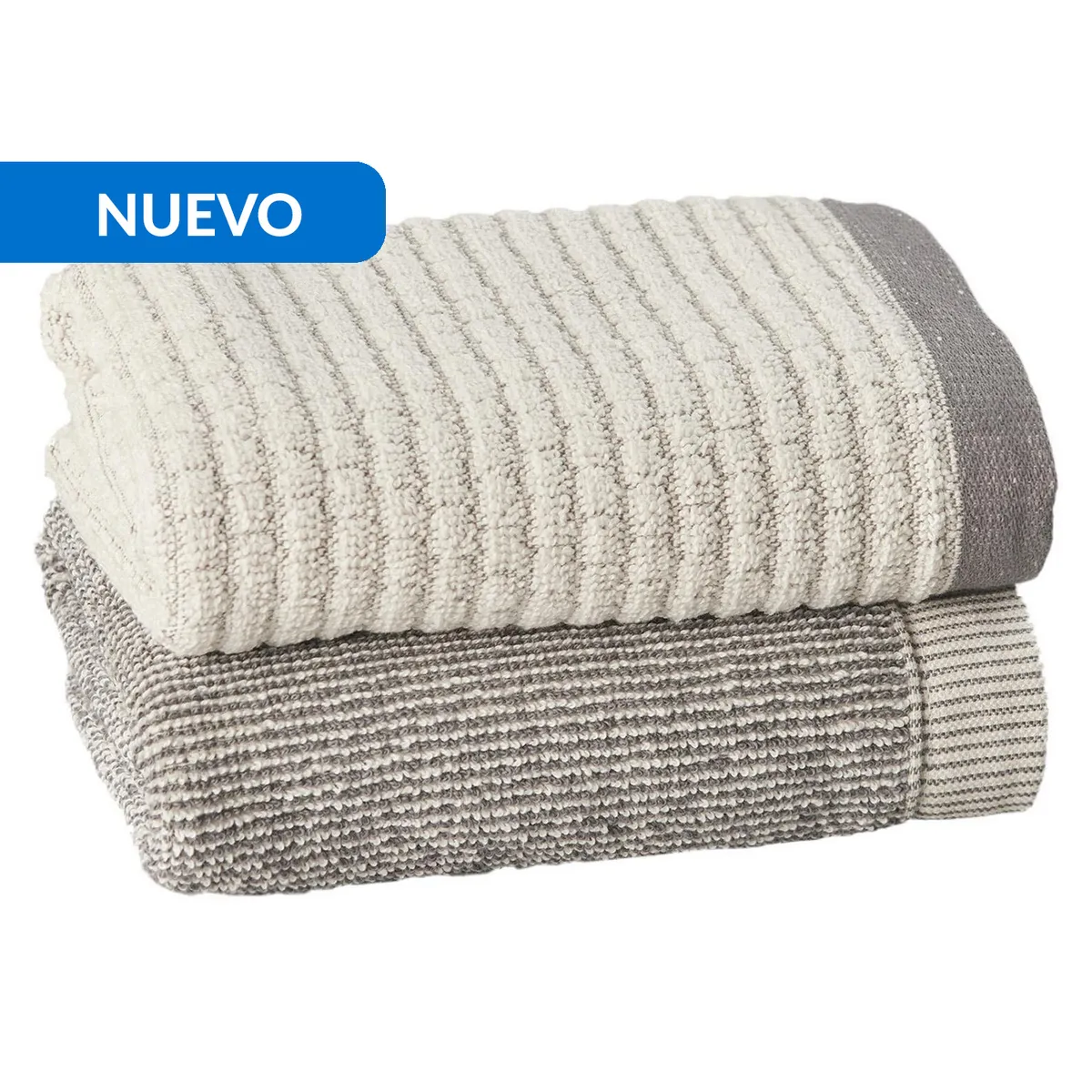 JUST HOME COLLECTION - Set de Toallas Visita 500 gr Algodón 40x70 cm Gris