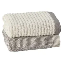 JUST HOME COLLECTION - Set de Toallas Visita 500 gr Algodón 40x70 cm Gris