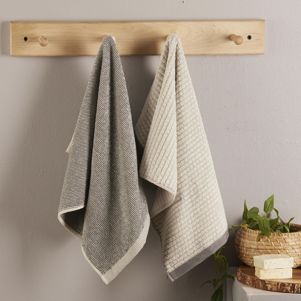 JUST HOME COLLECTION - Set de Toallas Visita 500 gr Algodón 40x70 cm Gris