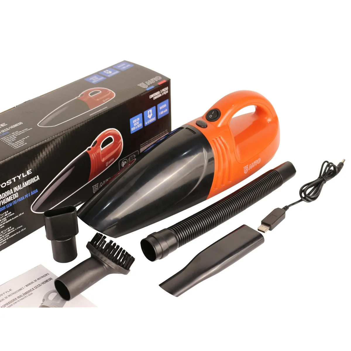 AUTOSTYLE - Aspiradora inalámbrica para auto seco y húmedo