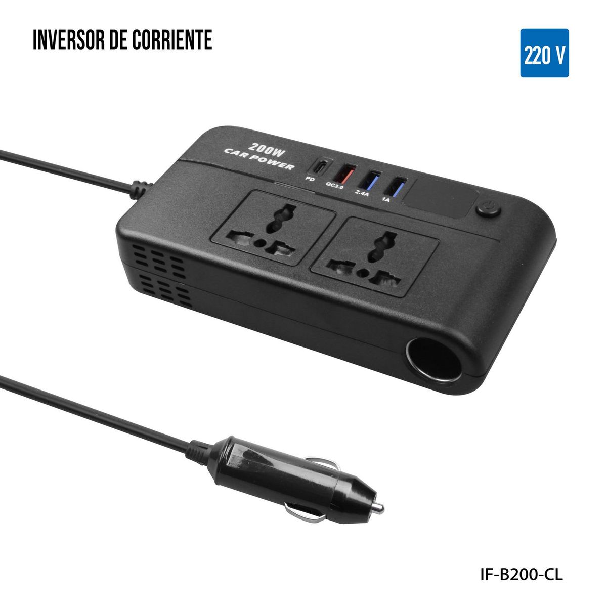 AUTOSTYLE - Inversor de corriente 12V 200W
