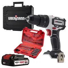 UBERMANN - Taladro Percutor 13 mm 20 V Brushless +1 Batería 2AH+Carga +101 Accesorios
