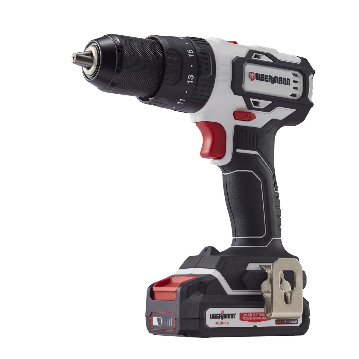 UBERMANN - Taladro Percutor 13 mm 20 V Brushless +2 Baterías 2AH+Carga +101 Accesorios