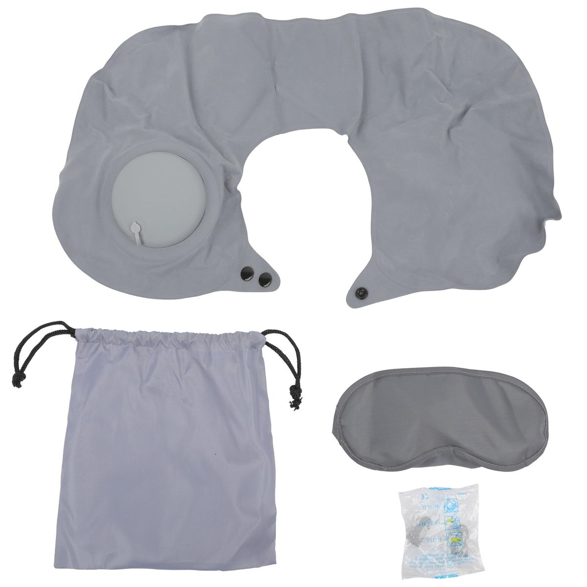 JUST HOME COLLECTION - Kit de Viaje Cojín de Cuello Gris