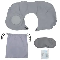 JUST HOME COLLECTION - Kit de Viaje Cojín de Cuello Gris