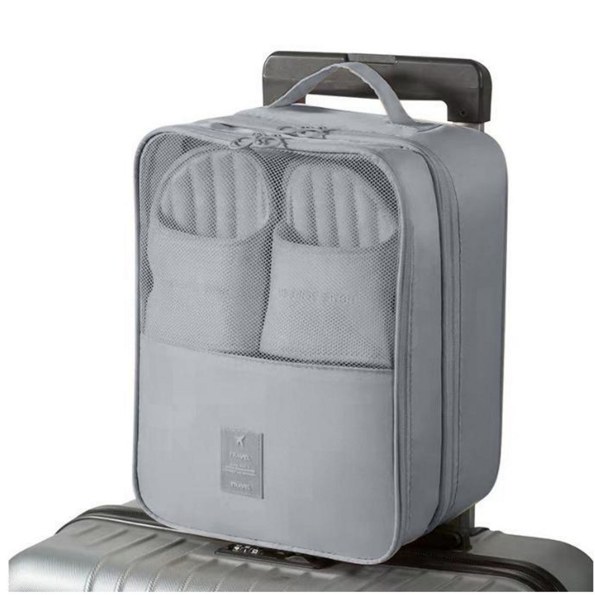 JUST HOME COLLECTION - Bolsa de Tela con Cierre Gris