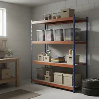 Estante Metal 4 Nivel(es) 160x183x60 cm Naranja, Azul