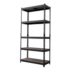 FIXSER - Estante 5 Nivel(es) 90x183x40 cm Gris, Negro