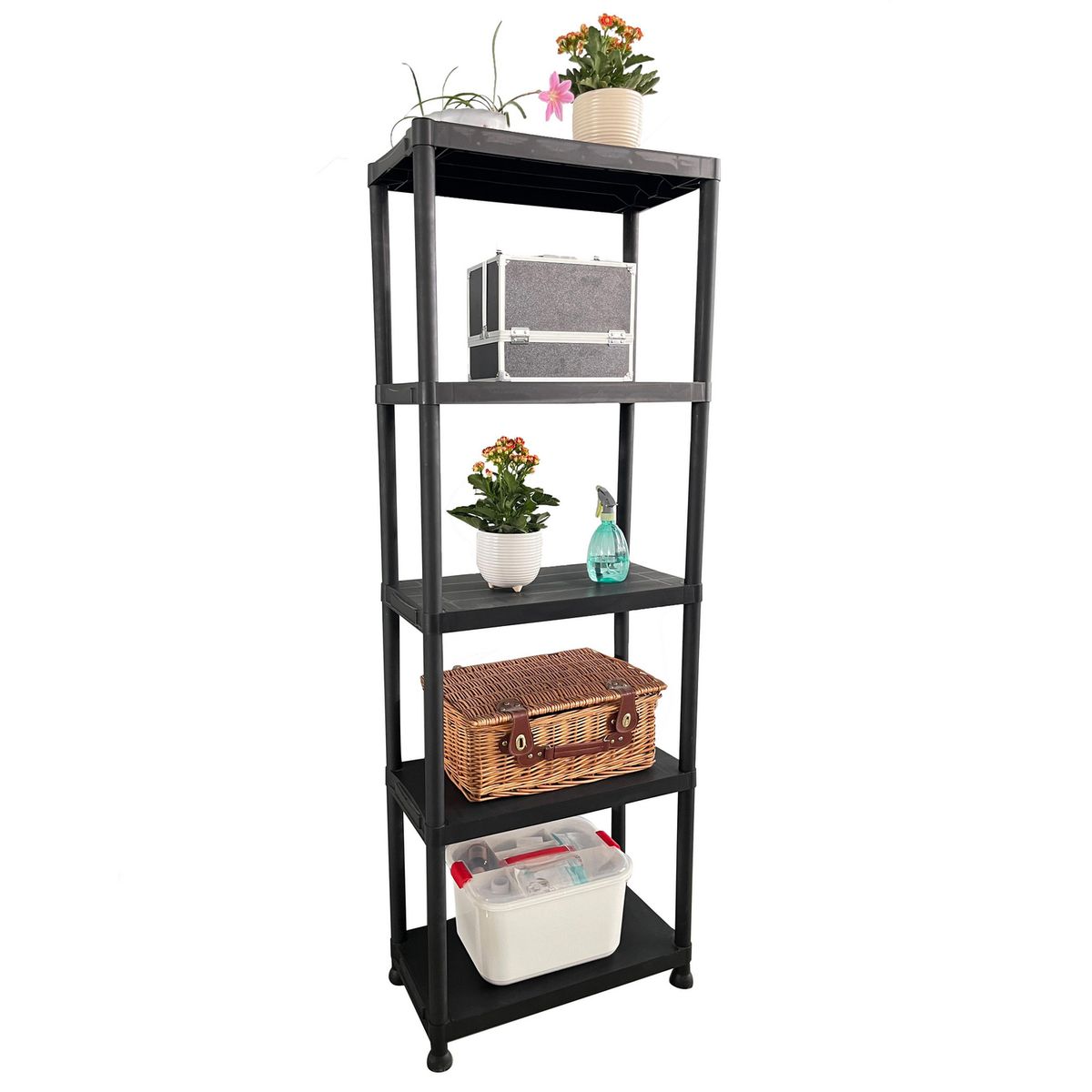 JUST HOME COLLECTION - Estantería Polipropileno 5 Nivel(es) 61x171x31 cm Negro