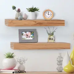 JUST HOME COLLECTION - Set 2 repisas Nivel(es) 60.5x6x15 cm Natural