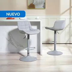 JUST HOME COLLECTION - Juego silla bar Irona Gris 105x49x51 cm