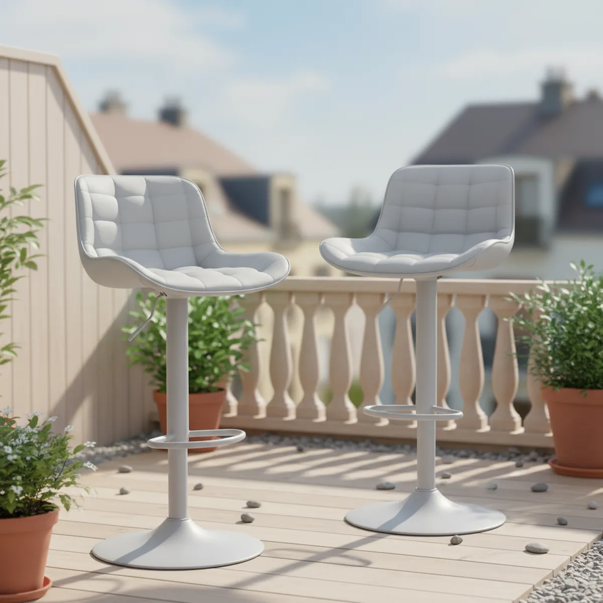 JUST HOME COLLECTION - Juego silla bar Irona Gris 105x49x51 cm