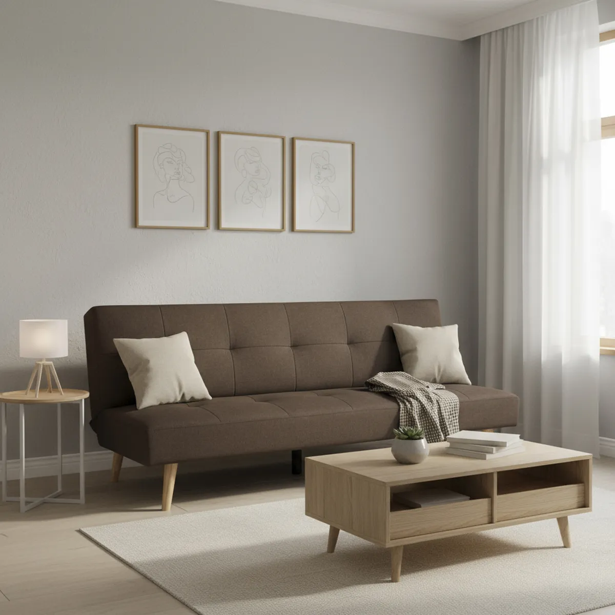 JUST HOME COLLECTION - Futón Harry Café 179x78x76 cm