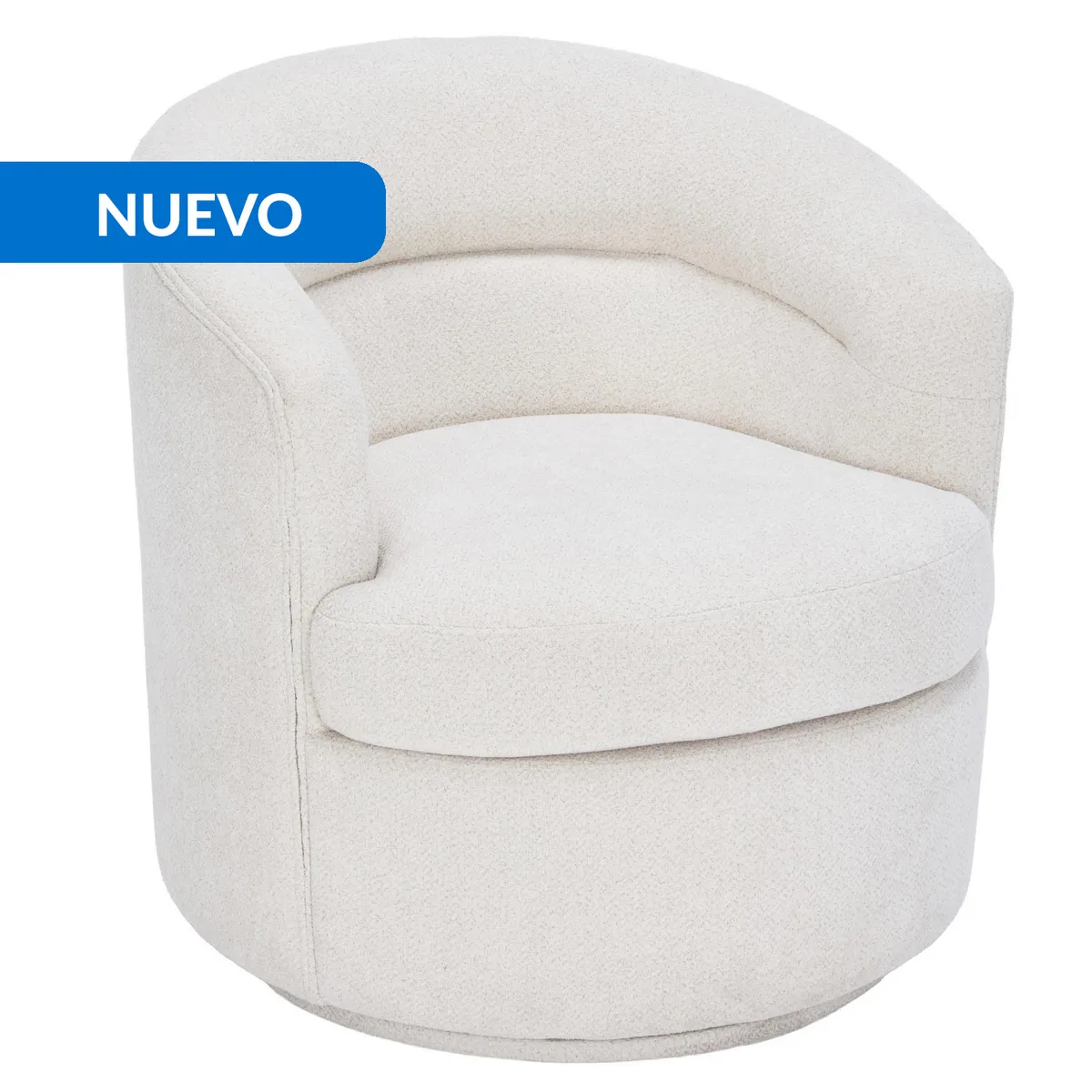 JUST HOME COLLECTION - Poltrona Giratoria 360º 1 cuerpo Kora 73x73x77 cm Beige