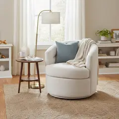 JUST HOME COLLECTION - Poltrona Giratoria 360º 1 cuerpo Kora 73x73x77 cm Beige