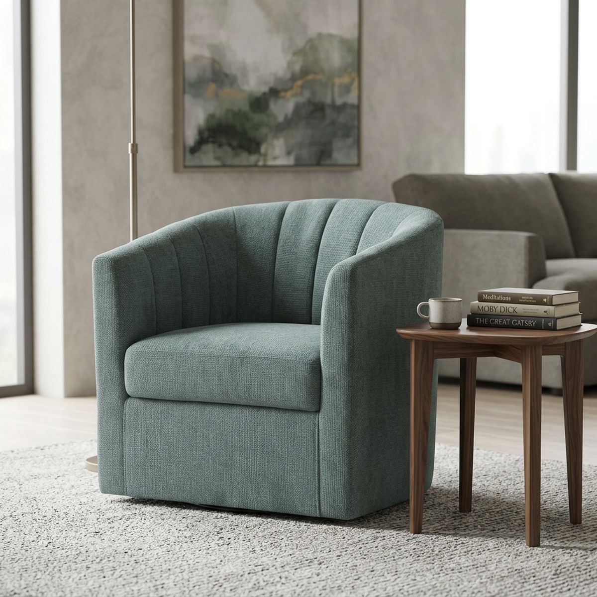 Poltrona Giratorio 360º 1 cuerpo Gloria 75x71x71 cm Verde, marca JUST HOME COLLECTION - Foto Principal