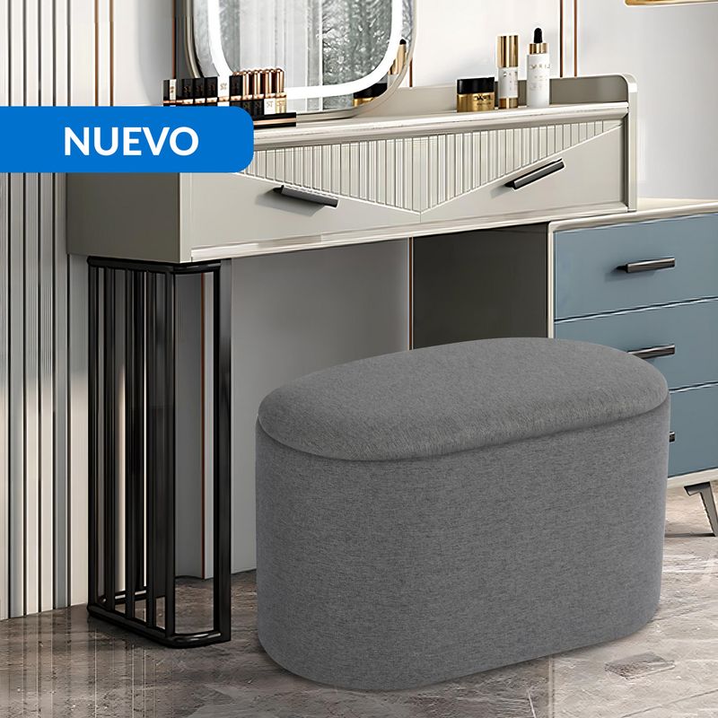 JUST HOME COLLECTION - Puff con Storage Hyooka gris