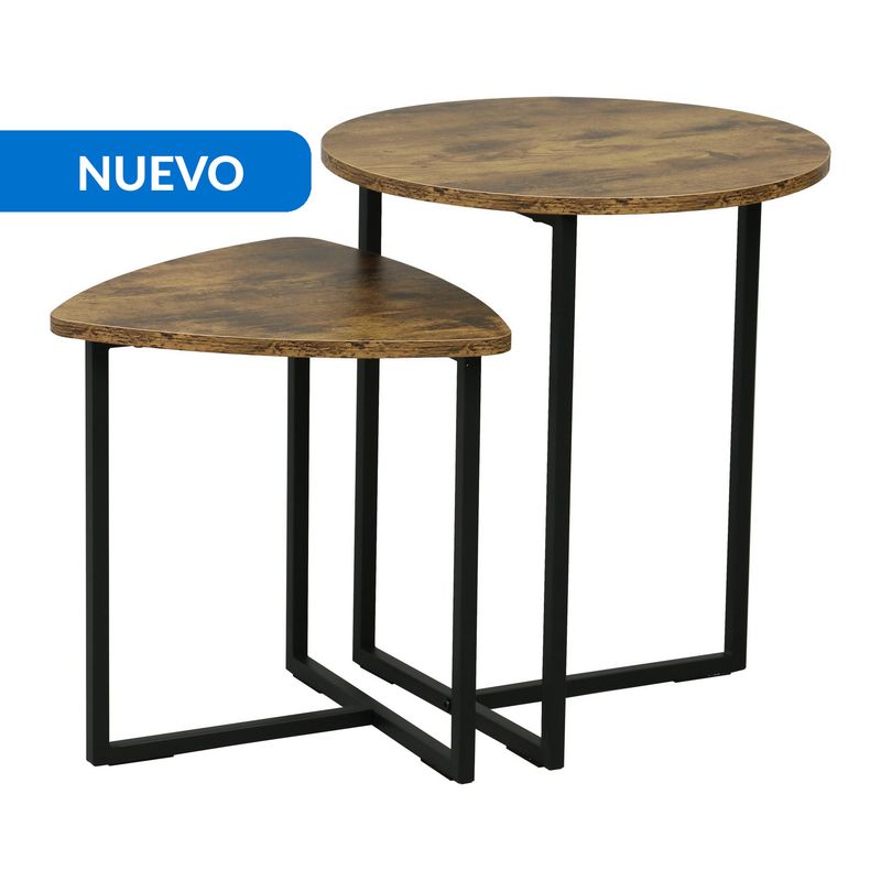 JUST HOME COLLECTION - Mesa de centro Genevie Madera, Negro 45x45x51 cm
