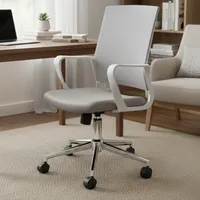Silla Escritorio Ejecutiva Vera Gris/Blanco