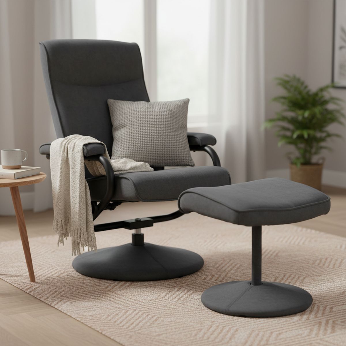 JUST HOME COLLECTION - Berger Giratorio 360º 1 cuerpo BT-7859G 68x87x73 cm Gris