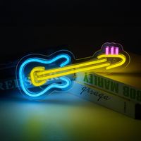 Letrero Neon Guitarra Blanco 2x12 cm