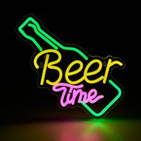 Letrero Neon Beer Wine Blanco 2x38 cm