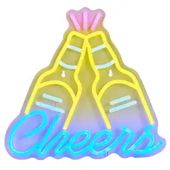 JUST HOME COLLECTION - Letrero Neon Cheers Blanco 2x32 cm