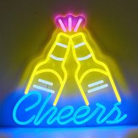 Letrero Neon Cheers Blanco 2x32 cm