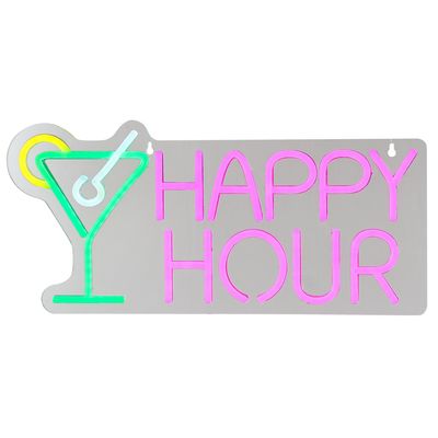 Imagen 2 del producto Letrero Neon HappyHour Blanco 2x20 cm