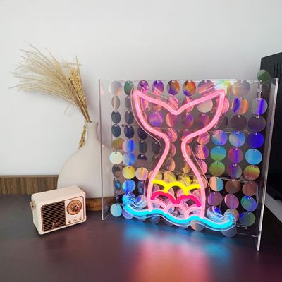 Imagen 2 del producto Lampara mesa Neon Sequin Sirena Multicolor 30.6x30 cm