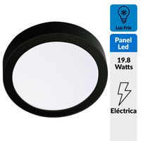 Panel Led Sobrepuesto Circular Negro 18W Luz Fría