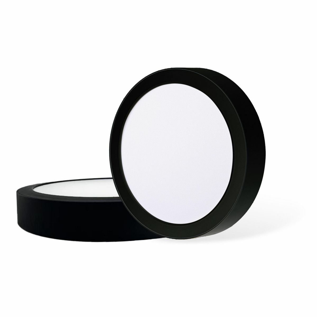 DAIRU - Panel Led Sobrepuesto Circular Negro 18W Luz Fría