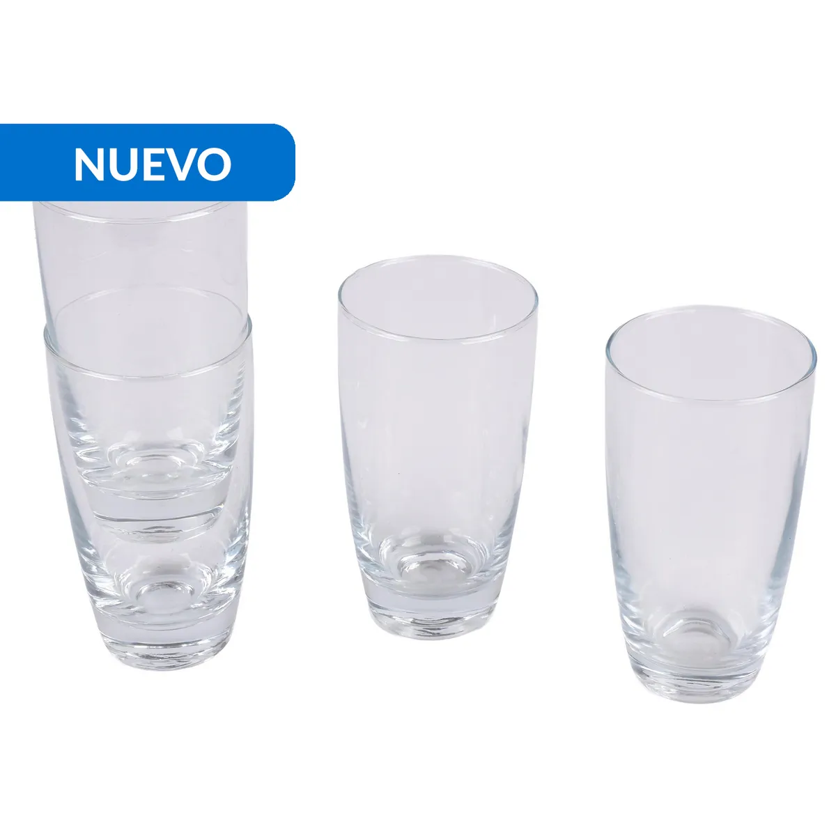JUST HOME COLLECTION - Set 4 Vasos Alto de Vidrio 398 ml 