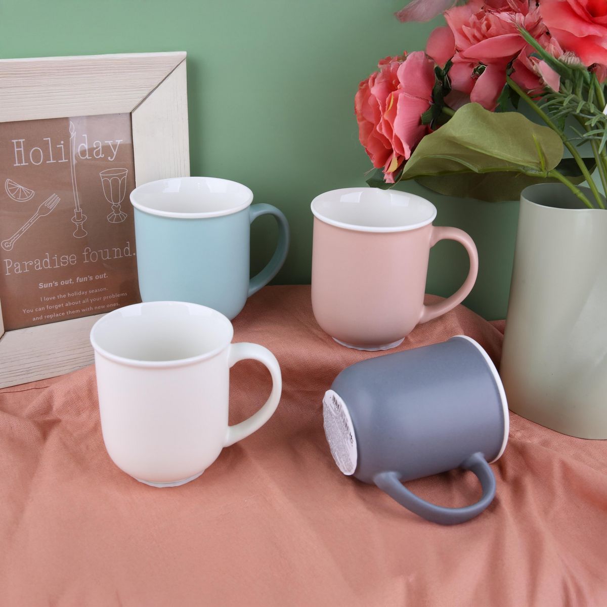 JUST HOME COLLECTION - Mug 400 ml Porcelana Liso Colores Surtidos