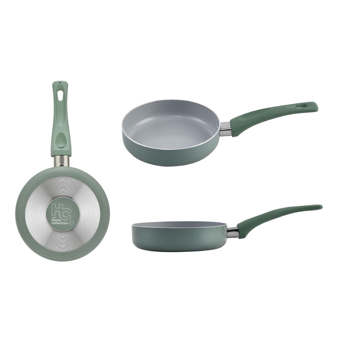 JUST HOME COLLECTION - Sartén 14 cm + Espátula Aluminio Negro