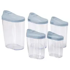 JUST HOME COLLECTION - Set 5 Contenedores Plástico 1.5 l/1 l/300 ml/500 ml/700 ml