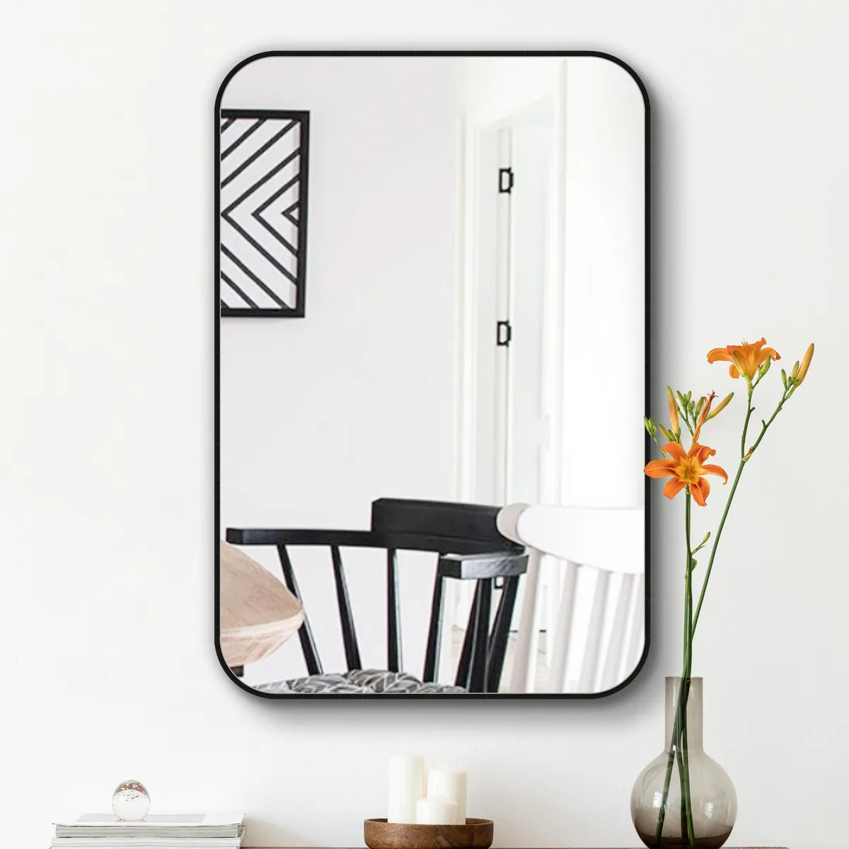 JUST HOME COLLECTION - Espejo Decorativo Forma Redonda 60x90 cm Foggia