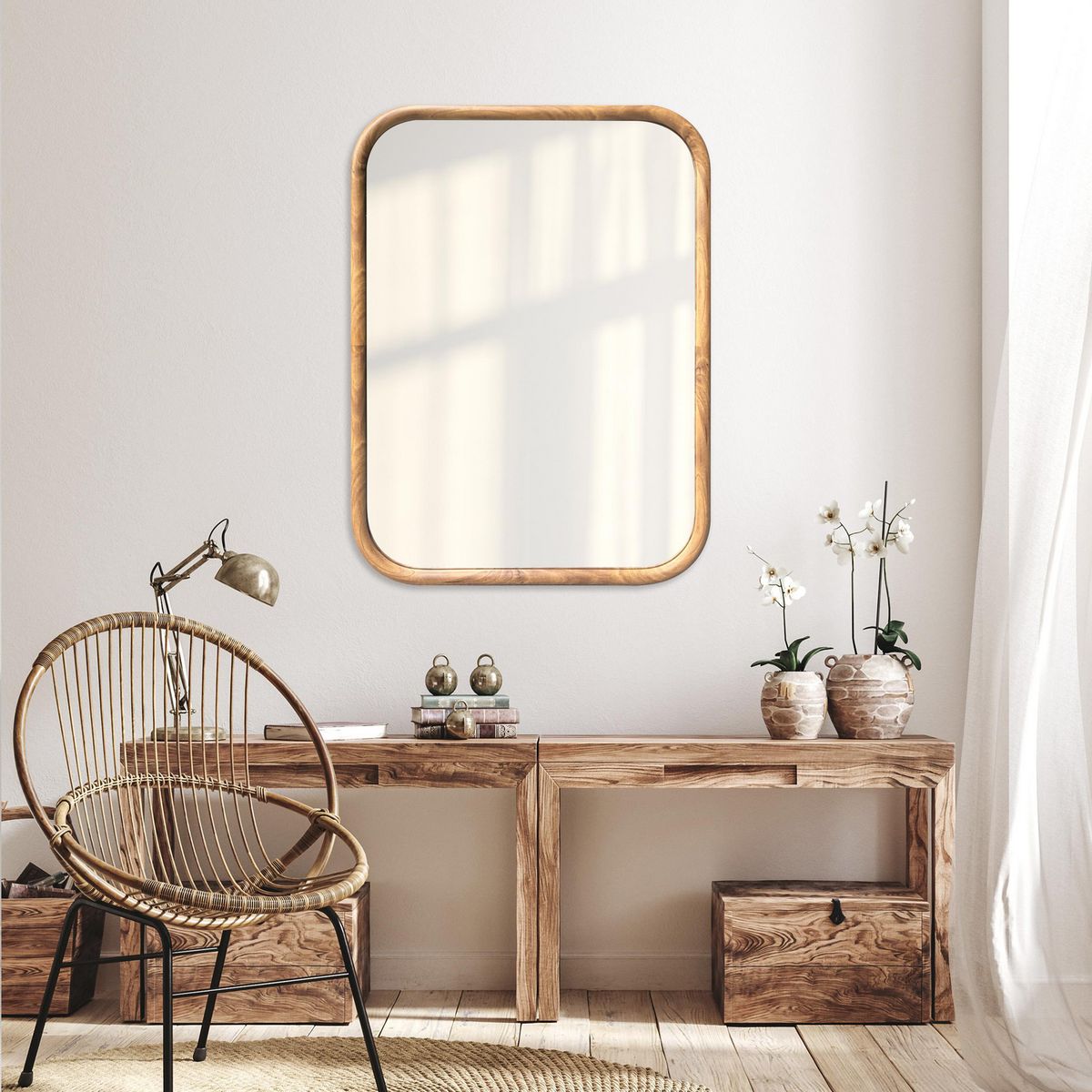 JUST HOME COLLECTION - Espejo Decorativo Forma Otra 64x84 cm Café Forma