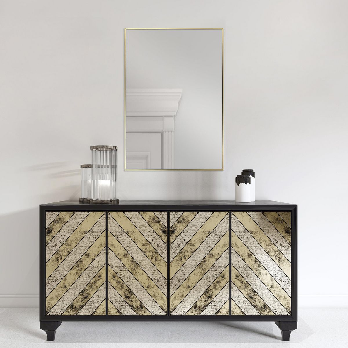 JUST HOME COLLECTION - Espejo Decorativo Forma Rectangular 50x70 Dorado Bari