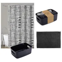 Set De 3 Piezas Baño De baño 180x180 cm Negro