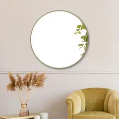 JUST HOME COLLECTION - Espejo Redondo Decorativo 70x70 cm Dorado