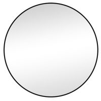 Espejo Redondo 70x70 cm Negro Aluminio