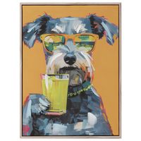 Cuadro Perro vaso 30x40 cm
