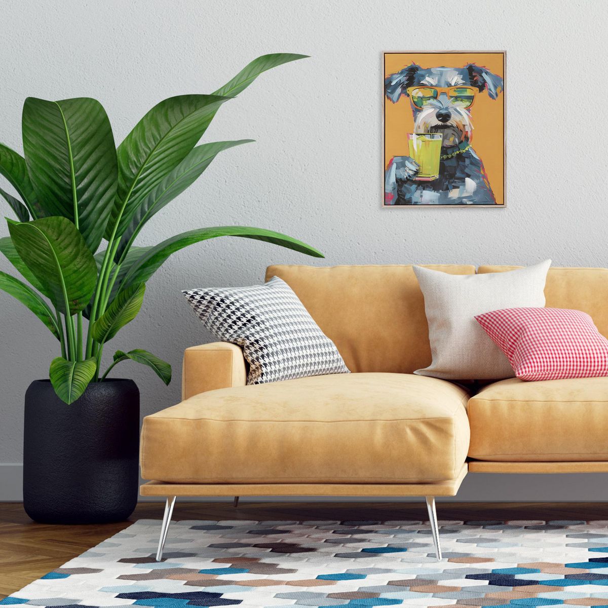 JUST HOME COLLECTION - Cuadro Perro vaso 30x40 cm