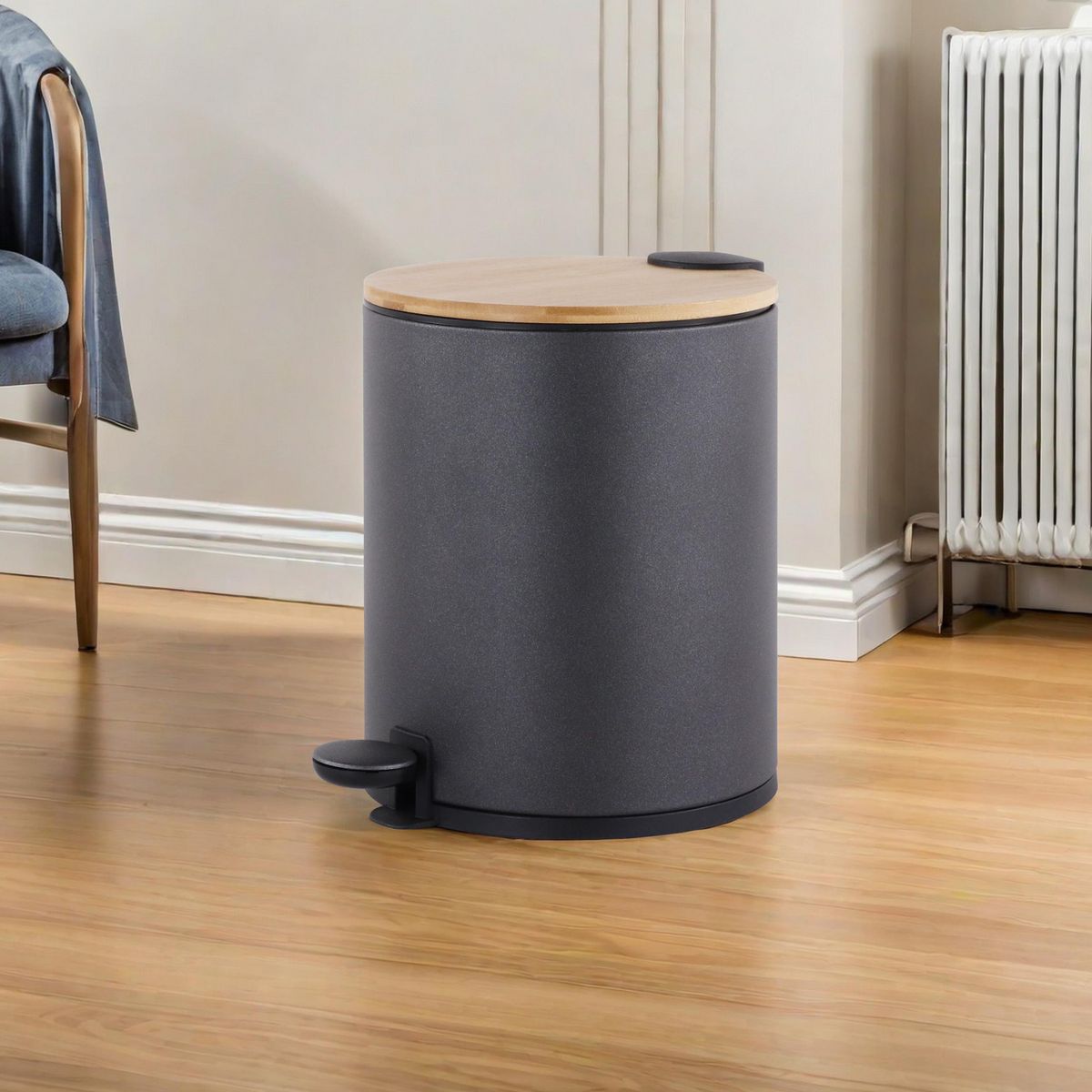 JUST HOME COLLECTION - Papelero 5 Litros Plástico Negro