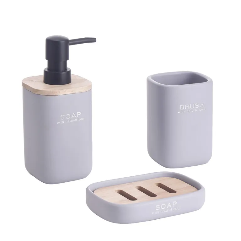 Set Baño Word Lila 3 Piezas