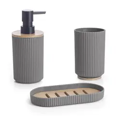JUST HOME COLLECTION - Set Baño Ensemb Gris 3 Piezas