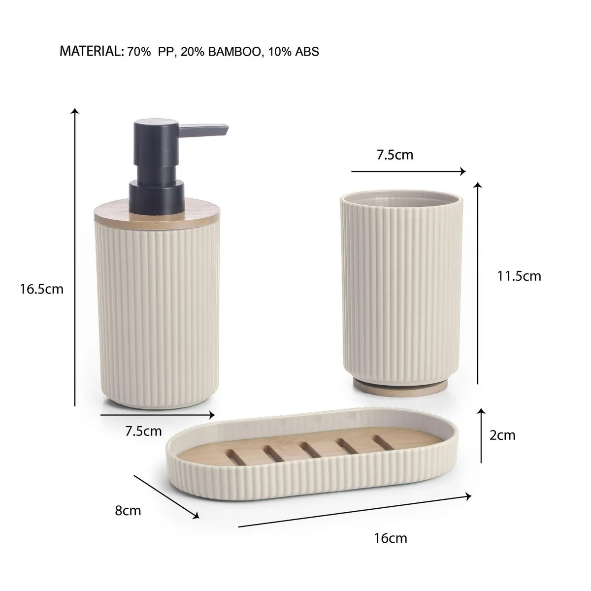 JUST HOME COLLECTION - Set Baño Ensemb Negro 3 Piezas