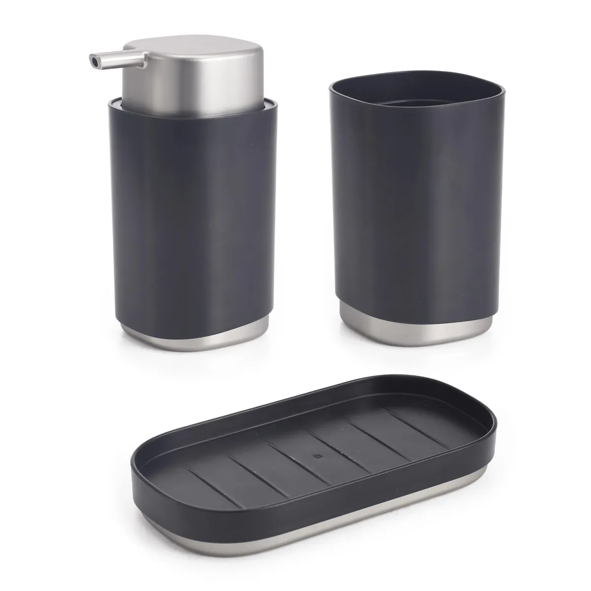 JUST HOME COLLECTION - Set Baño Negro 3 Piezas